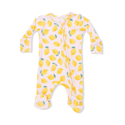 2-Way Zip Footie, Sunny Lemons Newborn