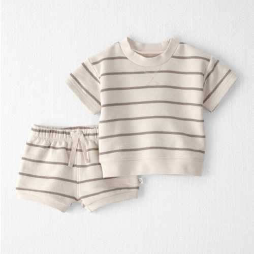 Baby 2-Piece Organic Cotton Top & Short Set in Stripes - Little Planet | Carter's