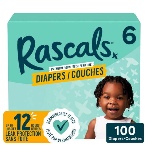 Rascals Premium Diapers, Size 6, Carton, 100 Count, Unisex Baby Diaper - Walmart.ca