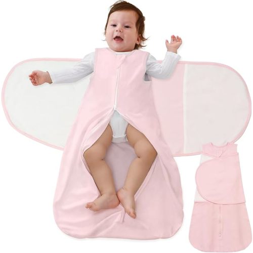 Baby Swaddle Sleep Sack, 1.0 Tog New-Parent-Friendly Swaddle for Newborns & infant 3-6 Months Baby Wearable Blanket Reduce Startle Reflex, Newborn Boys Girls Registry Essentials