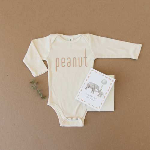 Peanut Organic Onesie & Little Peanut Greeting Card New Baby Bundle, Newborn, Boy, Girl, Baby Shower, Expecting, Unisex, Gender Neutral