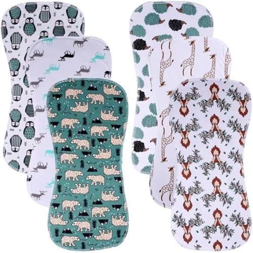 6 Pack Cotton Baby Burp Cloths Extra Absorbent Soft for Baby Boys and Girls