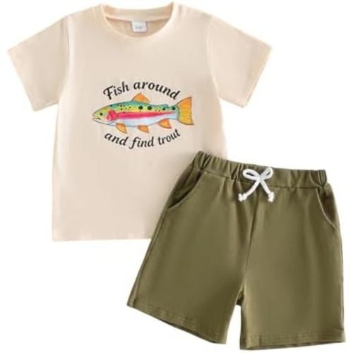 Fernvia Toddler Baby Boy Summer Clothes Animal Print Tops Shorts Outfits