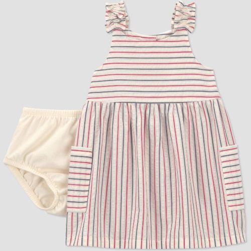 Carter's Just One You® Baby Girls' Multi Striped 4th of July Dress - White/Blue/Red 6M