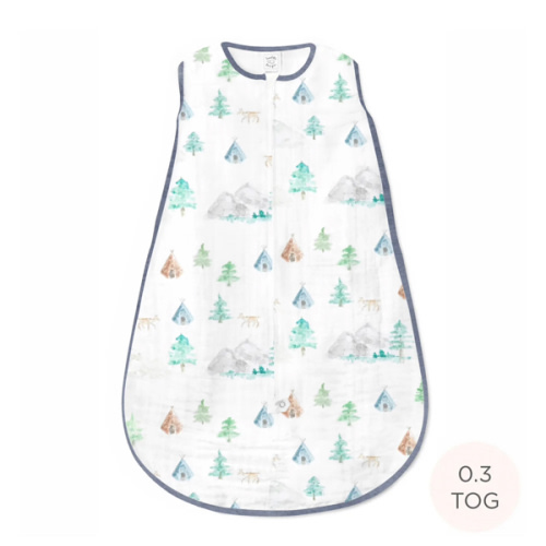 Cotton Muslin Non-Weighted zzZipMe Sack - Watercolor Mountains & Trees – SwaddleDesigns