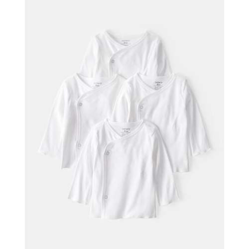 Baby 4-Pack Side-Snap Tees - White | Carter's