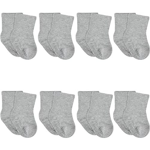 Gerber Baby 8-Pack Wiggle-Proof Jersey Crew Socks