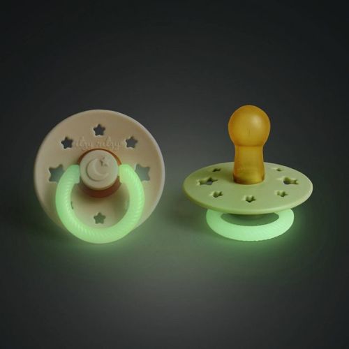 Itzy Ritzy Glow in The Dark Pacifiers 6-18m - Sage - 2pk: BPA-Free, Rubber Material
