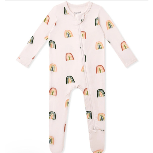 Zippered Footie in Retro Rainbow