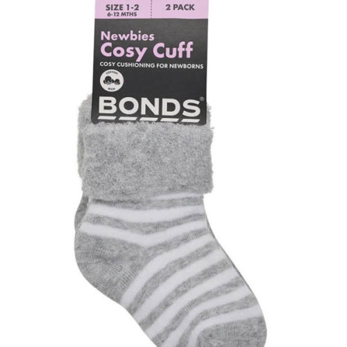 Bonds Baby Wondersocks 2 Pack - Grey