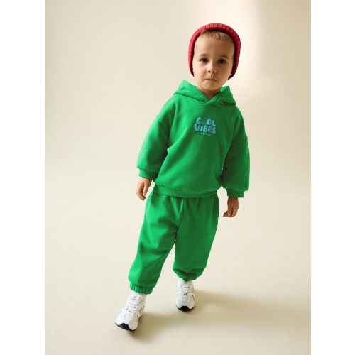 Green Cool Vibes Printed Hoodie and Joggers Set (3mths-7yrs)