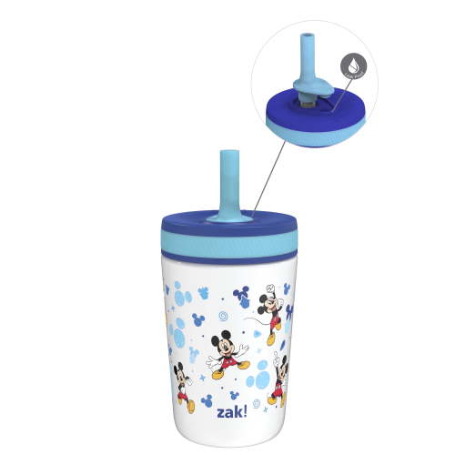 Zak Designs Mickey Mouse 12oz Stainless Steel Vacuum Insulated Travel Sippy Cup for Kids