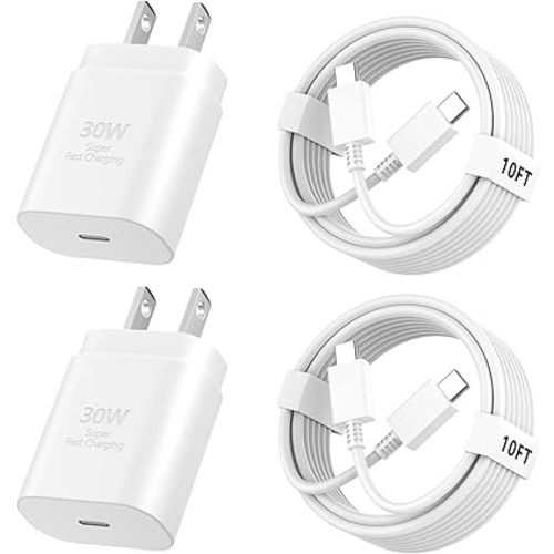 iPhone 16 Pro Max Charger Fast Charging 10FT, 30W USB C iPhone 16 15 Charger Block with 10FT Long USB C to C Charging Cable for iPhone 16/16 Plus/16 Pro/16 Pro Max/15/15 Pro/15 Pro Max/15 Plus, 2 Pack