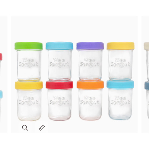 WeeSprout | Glass Baby Food Jars Airtight Containers with Lids | 4 oz