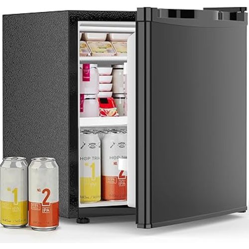 Antarctic Star Mini Fridge with Freezer, Rated 1.6 cu.ft, Small Upright Refrigerator with Removable Shelves, 7 Adjustable Thermostat, Low Noise for Bedroom/Apartment/Office,