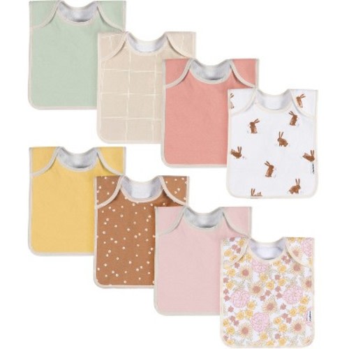 Gerber Baby Lap Shoulder Bibs - 8-Pack - Multi Pinks
