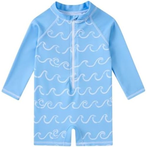 uideazone Baby Toddler Boys Zipper Rash Guard Swimsuit UPF 50+ One Piece Beach Swimwear Bathing Suits 3-36 Months