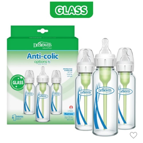 Dr. Brown's Anti-Colic Narrow Glass
Options+ Baby Bottles - 8 fl oz/3pk: