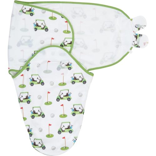 LollyBanks Swaddle Sack 0-3 Months, 100% Soft and Breathable Organic Cotton Neutral Baby Swaddles, Lightweight Infant Swaddle with Easy Change Zipper for Boys and Girls, Registry (Golf Print)