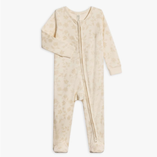 Colored Organics Baby Zip-Up Footed Sleeper with 2-Way Zipper - Newborn Organic Cotton Pajamas