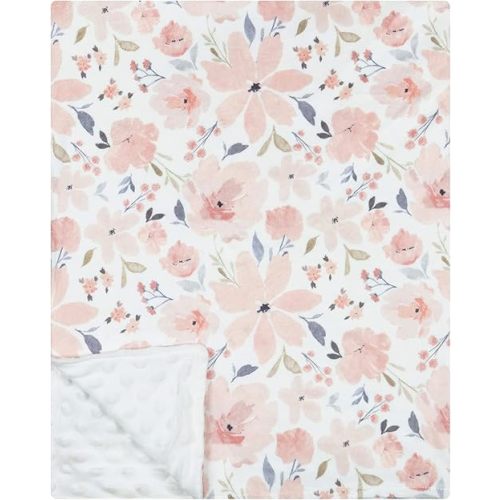 Baby Bedding Flannel Mink Blanket Unisex Baby Plush Blanket with Dotted Backing (Light Pink)