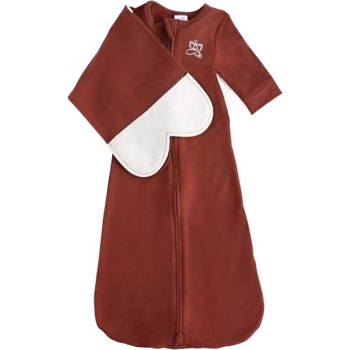 The Butterfly Swaddle: Safe Organic Newborn Baby Sleep Sack & Wrap Blanket | Natural Transitional Accessory for Calming Sleep Support, Small Toasty Orange (7-12 lbs)