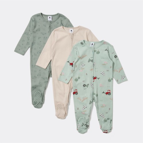 Dymples Baby Coverall 3 Pack - Green & Cream - Size 000