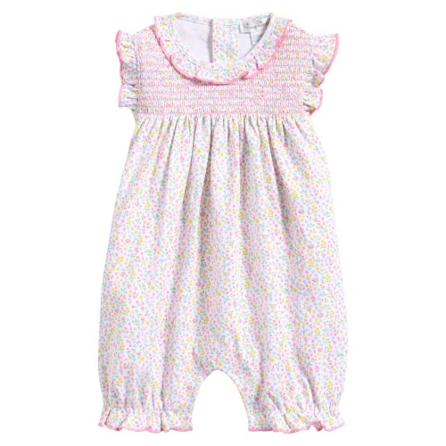 Floral Smocked Pima Cotton Romper, 12-18M