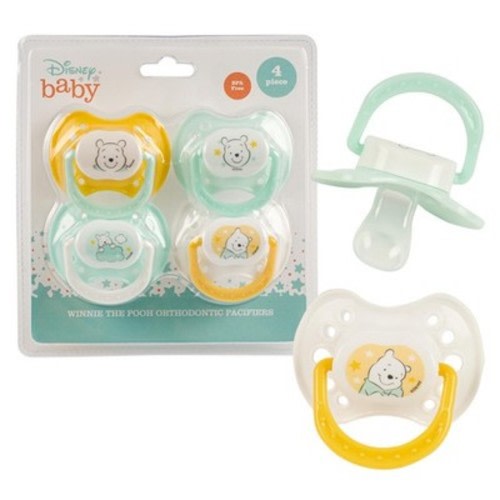 DISNEY baby Winnie the Pooh Orthodontic Pacifiers 4 Pack BPA Free NEW!