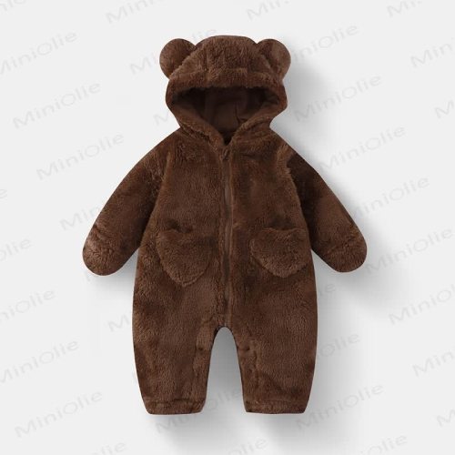 Baby Bear Hooded Fleece Romper