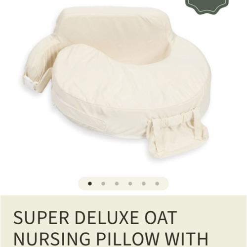 Super Deluxe Oat Nursing Pillow with 100% Organic Cotton Cover