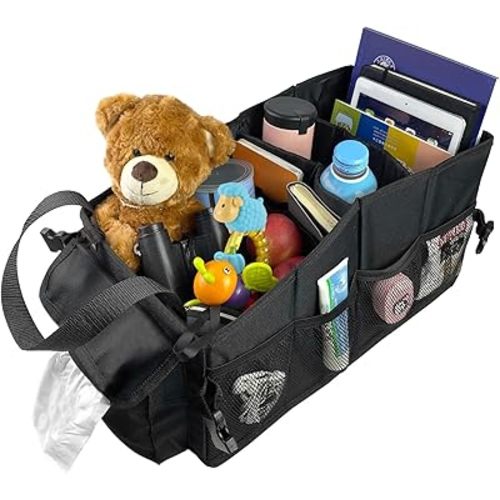 Car Seat Organizer – Front & Backseat Tidy Organizer for Adults & Kids, Storage Bag Between Seats for Tissues, Maps, Books, Files, & Games – Fits All Trucks and Vehicles