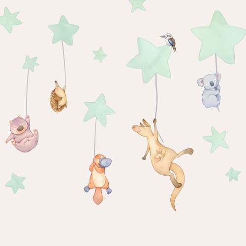 Australian Animals Night Time Wall Decals