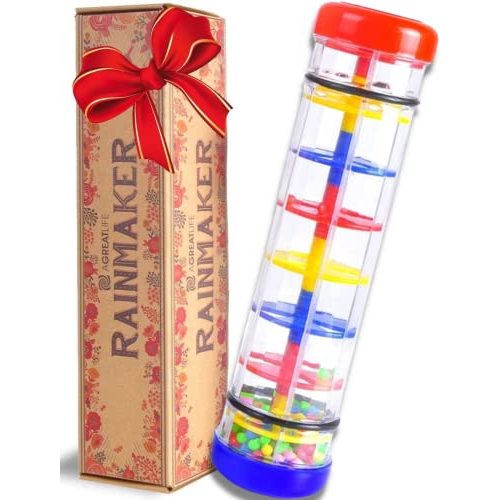 Rainmaker Baby Toys for 6 to 12 Months - 𝐄𝐚𝐬𝐭𝐞𝐫 𝐁𝐚𝐬𝐤𝐞𝐭 𝐒𝐭𝐮𝐟𝐟𝐞𝐫𝐬 𝐟𝐨𝐫 𝐊𝐢𝐝𝐬 & Toddlers for Sensory & Hand-Eye Coordination with Giftable Box - Rain Stick Musical Instrument