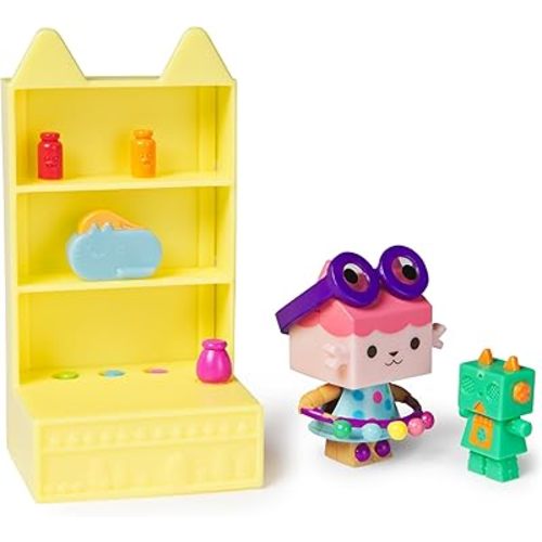 Gabby’s Dollhouse, Celebration Series Baby Box Cat Bobble Figure with Dollhouse Furniture and Accessories, Kids Toys for Girls & Boys Ages 3 and Up