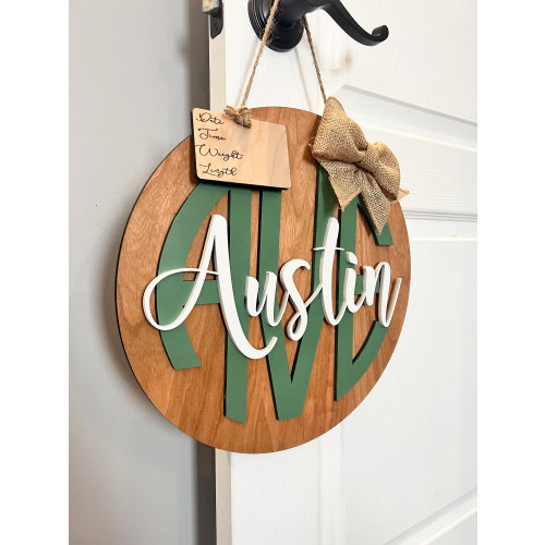 Hospital Monogram Door Hanger |Baby Name Wreath| Personalized | Nursery Name Sign| Baby Name Sign| Nursery Door Hanger|