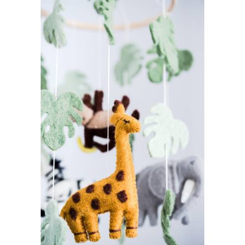 Felt Jungle Animal Nursery Mobile: Safari Theme Decor