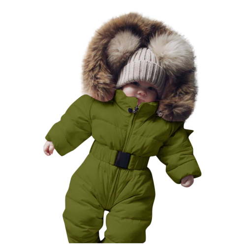 Boys Snowsuit Baby Girls Boys Romper Suit Warm Hooded Snowsuit Jumpsuit Down Coat Romper Padded Outwear Jacket Snow Wear