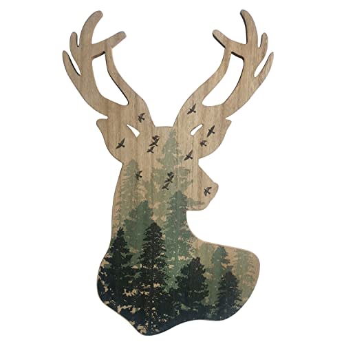 Limygus Wall Hanging Decor Deer Head Wall Art MDF, 10x16 inches, Unframed, Indoor, Home Office, Bathroom, Bedroom, Living Room, Wood, Art Deco, 0.66lbs
