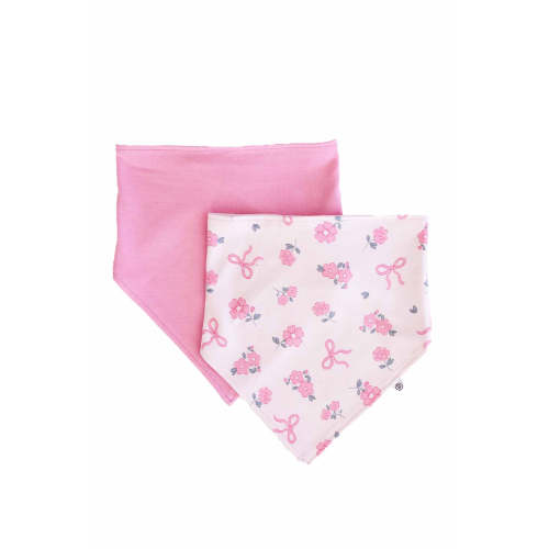 Ribbon & Roses 2pc Bandana Bibs | Pink