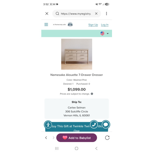 Namesake Alouette 7-Drawer Dresser