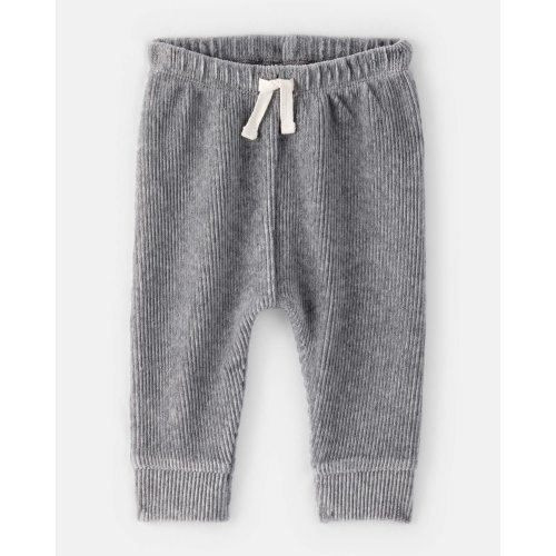 Baby Boy Ribbed Velour Pant - Dark Grey | Carter's