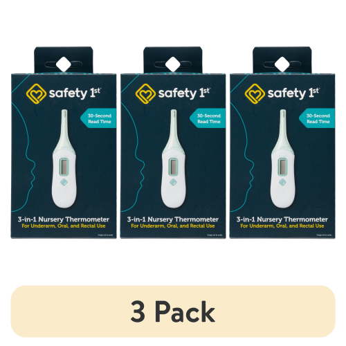 (3 pack) Safety 1st 3-in-1 Nursery Thermometer, Sea Stone Aqua, Infant