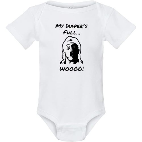 Mari Kyrios RIC Nature Boy Flair Woooo! Wrestling Parody Infant Baby Onesie White Bodysuit