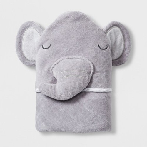 Baby Elephant Hooded Towel - Cloud Island™ Gray One Size