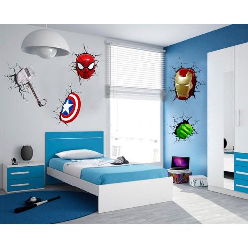 Avengers Superheroes breaking out crack- Wall Decals/Wall Stickers/Home decoration/DYI project/peel and stick/Nursery/kids room/office/car