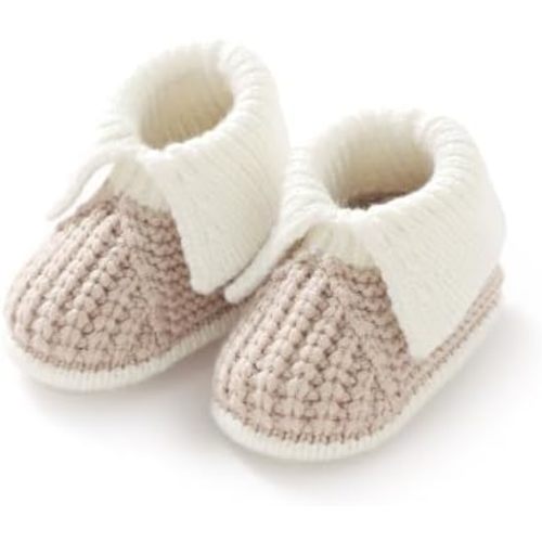 Neiwech Baby Booties Newborn Infant Sock Shoes Knit Crochet Soft Cozy Warm Boots for Boys Girls