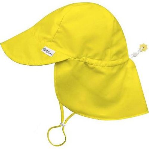 Green Sprouts Baby/Toddler UPF 50+ Eco Flap Hat - Safety Yellow - 0/6 Months