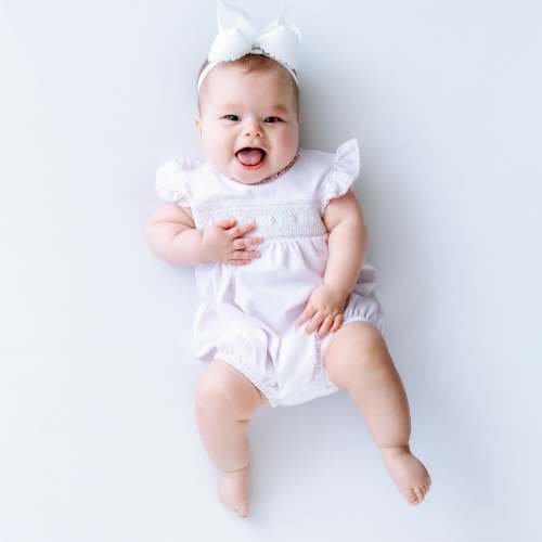 Julia Smocked Bubble - Pink