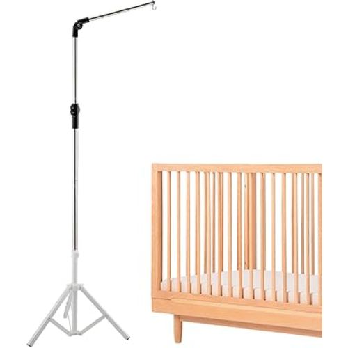 Baby Crib Mobile Arm,Mobile Hanger for Crib 56-78" Adjustable Height Top Can Rotate 180° Suitable for Baby Girls Boys Stainless Steel Material Sturdy and Stable Base